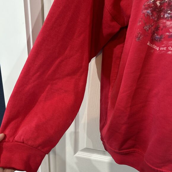 Vintage Northern Reflections Winter Cabin Graphic Sweatshirt Red Cottage Core XL - Picture 9 of 13